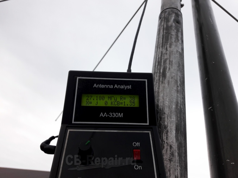 Параметры антенны на анализаторе AA-330M частота 27180